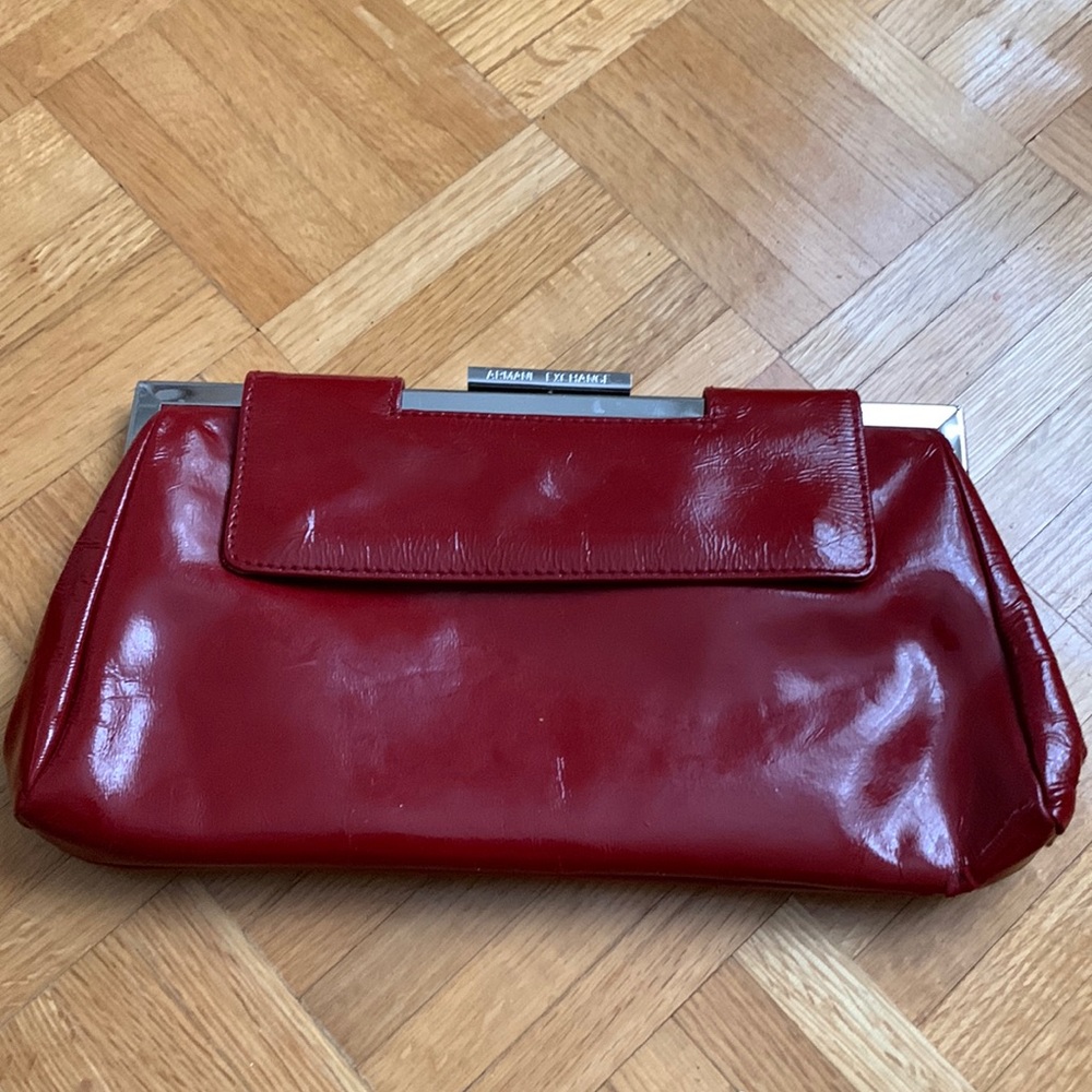 Armani Exchange Red leather clutch purse